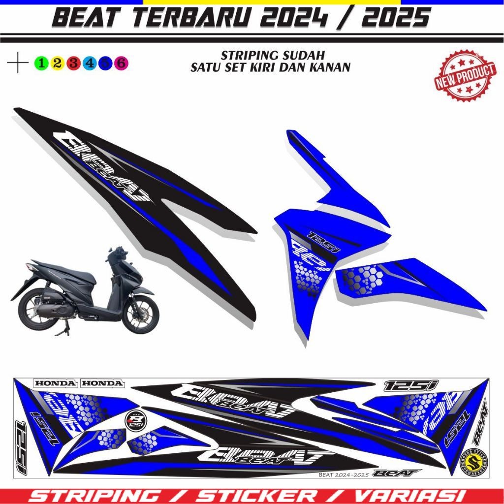 STIKER NEW BEAT DELUXE 2024/2025 VARIASI STRIPING BEAT STREET 2025 / STIKER VARIASI
