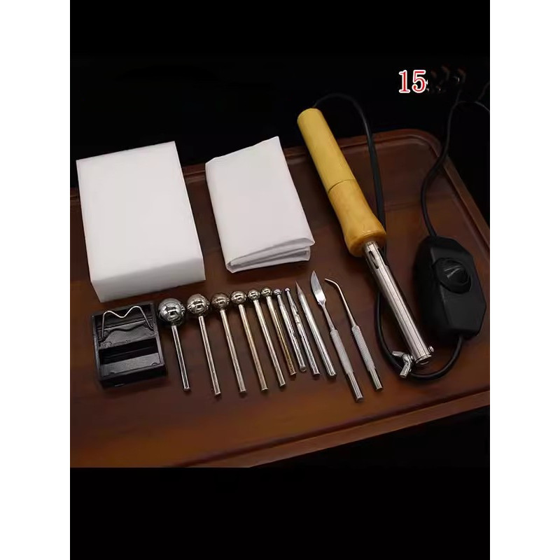 

DIY fabrics flower making tool 15pc 220V adjustable temperature ironing flower molding handmade ironing velvet petal