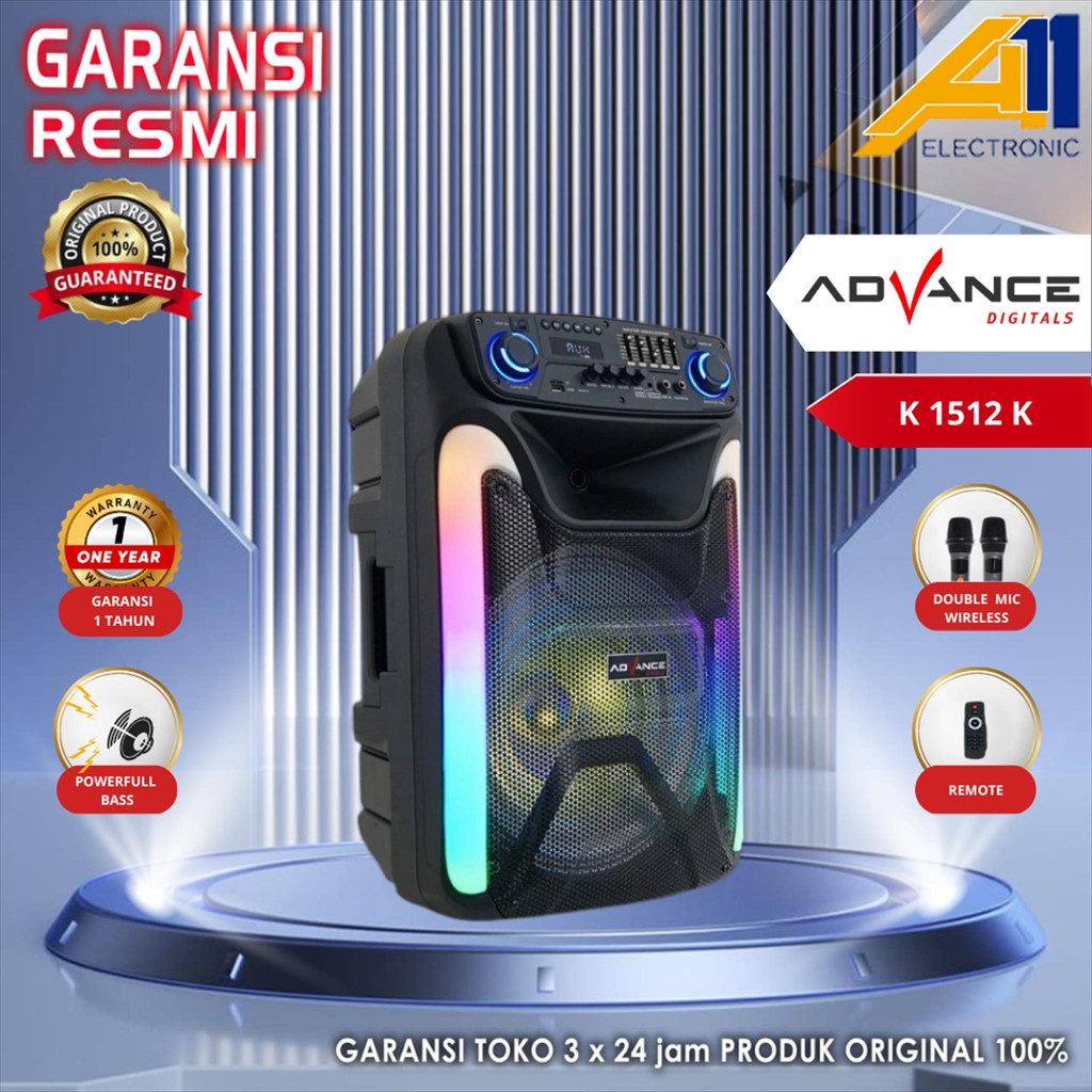 ADVANCE Speaker K 1512 K / K1512K speaker portabel aktif 15 inci