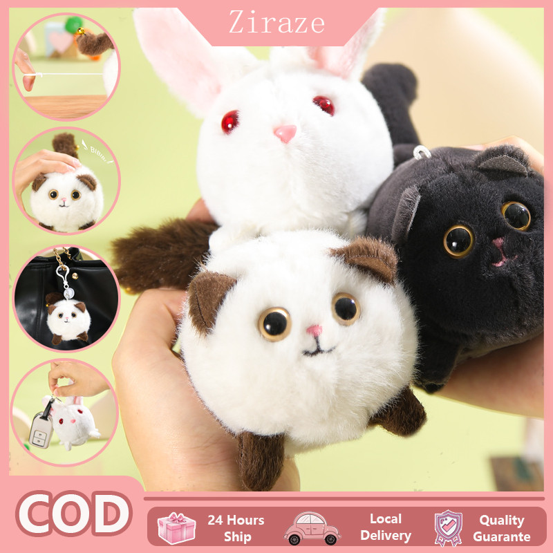 【COD】Mainan Gantungan Kunci Mewah / Anak Kucing Ekor Bergoyang Tali Tarik Boneka / Lucu Hadiah Anak 