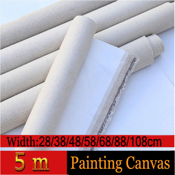 

5m Linen Blend Primed Blank Canvas For artist Painting Coarse-grained Oil Painting Canvas Linen Oil Painting Canvas