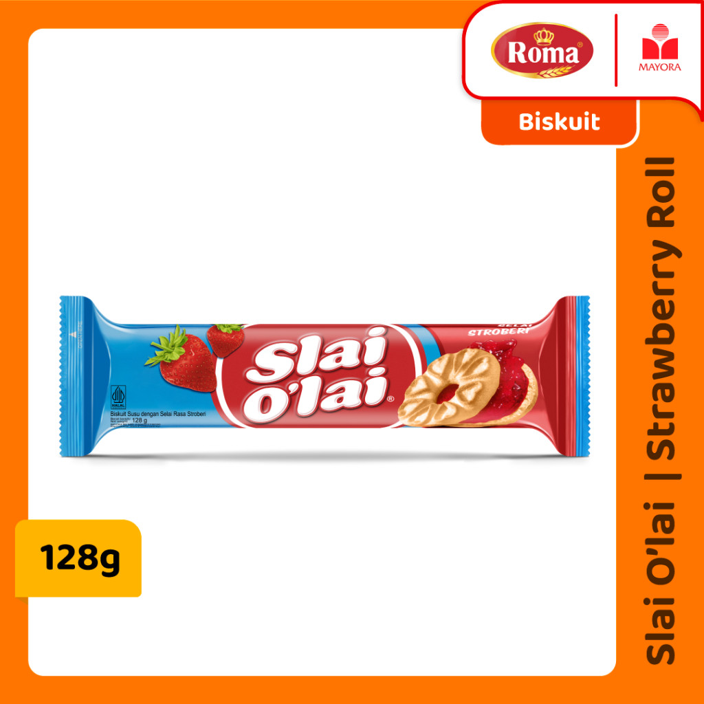 

Biskuit Roma Slai O'Lai Strawberry Roll @128 Gr