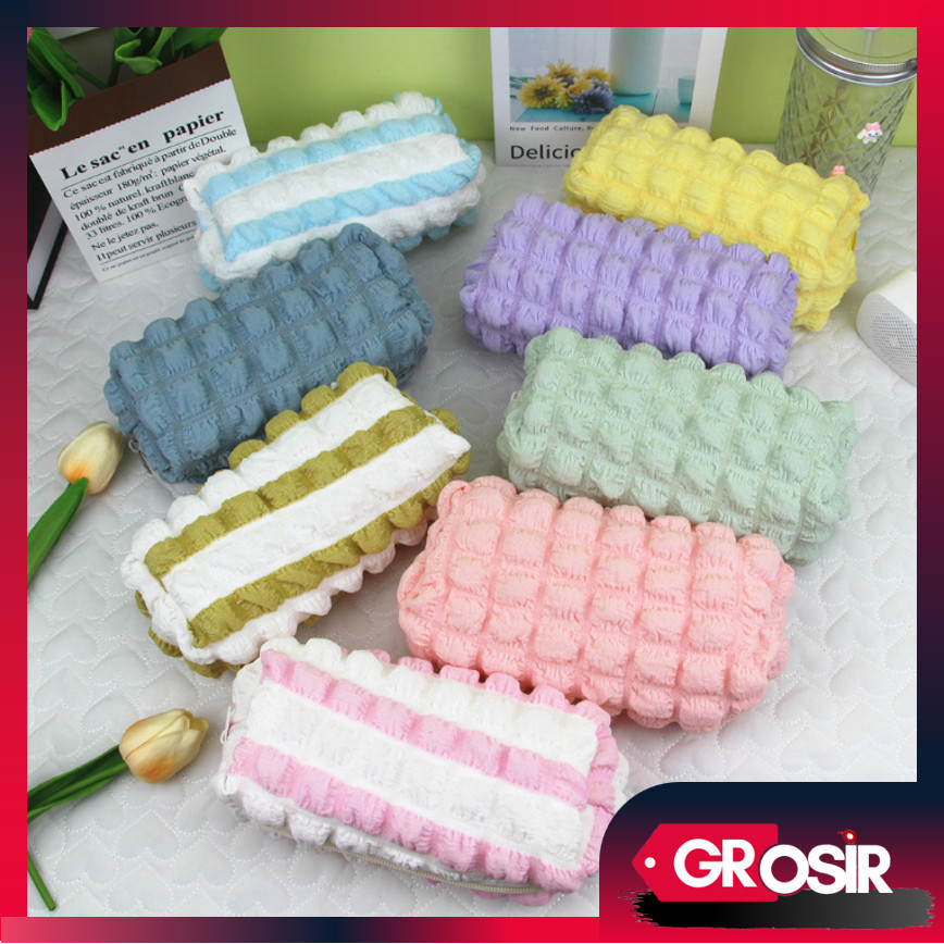 

Grosir - S6298 Tempat Pensil Puffy Aesthetic / Korean Style Pencil Case / Kotak Pensil Polos Puffy / Aesthetic Crinkled Fufu Pocuch