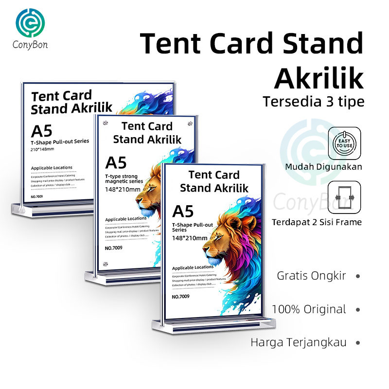 

(COD)Tempat Brosur A5 1.5mm Portrait 2 Sisi / Tent Holder / Tent Card Stand Akrilik