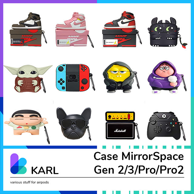 TJC - VIRAL Case Airpods Mirror Space Gen 3/2/Pro2 Cover Silikon Airpods MirrorSpace Kartun 3D Lucu 