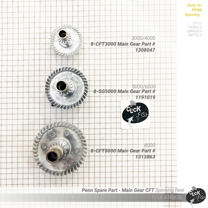 PENN Part MAIN GEAR CFT Reel- FIERCE II/ SARGUS II/ BATTLE II/ CFTII - CFT5000/6000