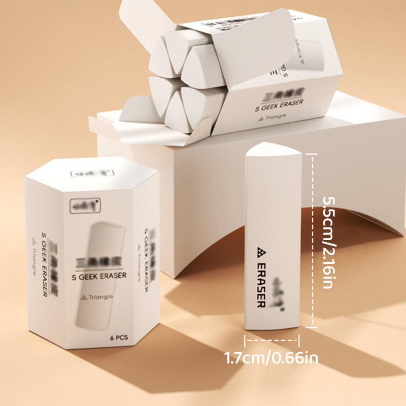 

6 Pieces Triangle Eraser, White Soft Pencil Eraser for Writing Drawing Sketching Artistic Use