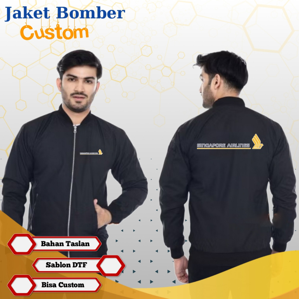 Jaket Singapore Airlines Merchandise Jaket Maskapai MS26 Jaket Bomber Custom