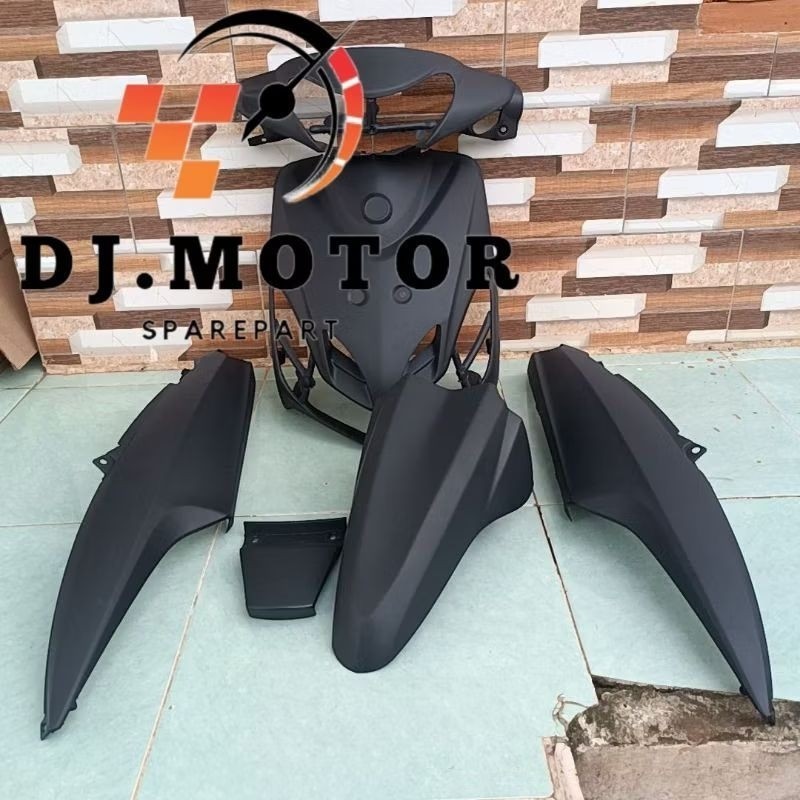 cover body full halus yamaha mio smile hitam doff