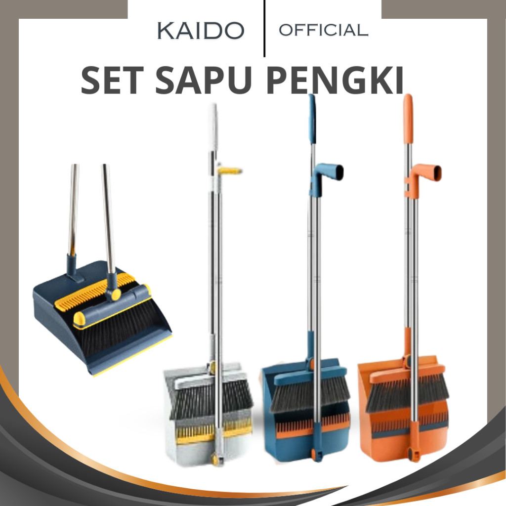 Tersedia Sapu Pengki Set Sapu dan Pengki Lipat Serbaguna Alat Pembersih Lantai Otomatis Sapu Lantai 