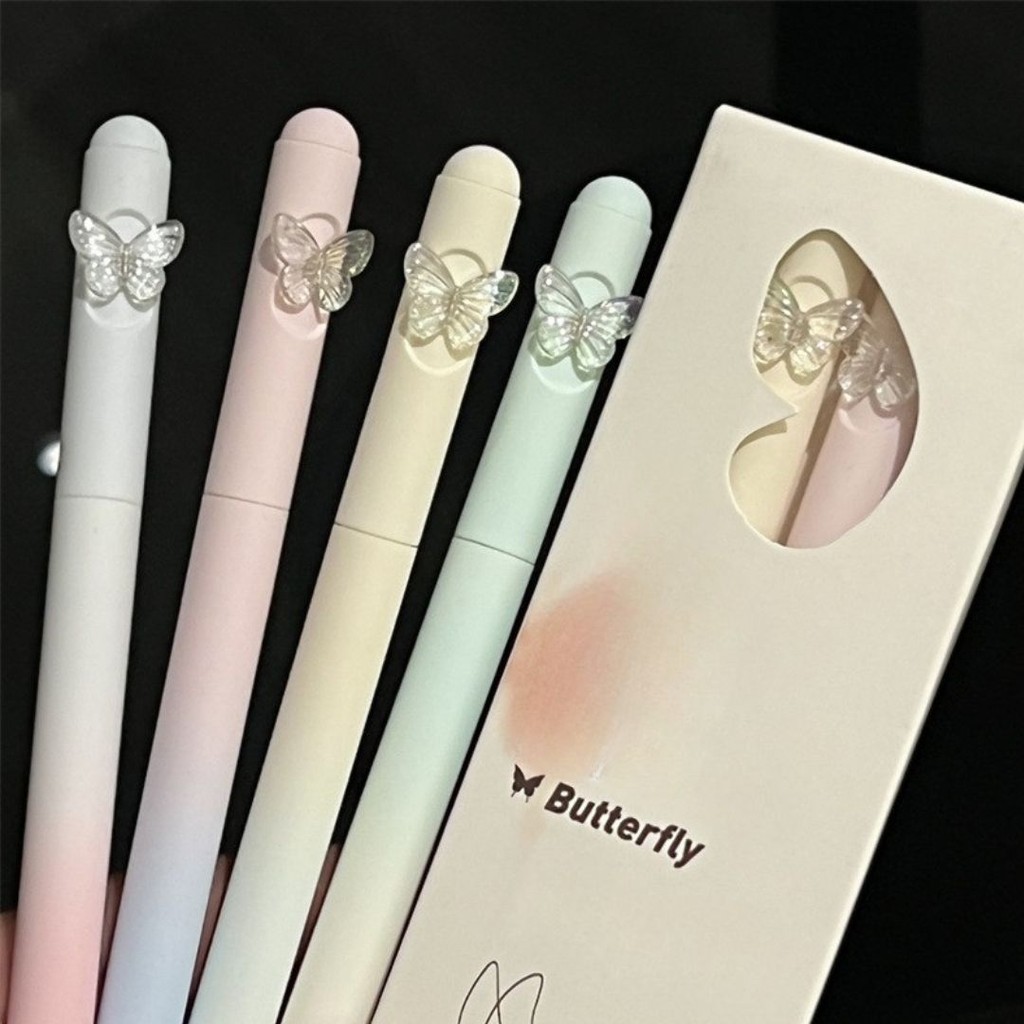 

[doodledreams] Pulpen BUTTERFLY 1 SET Isi 4 PCS / Cute Pen / Bolpen Tinta Lucu / Alat Tulis Sekolah