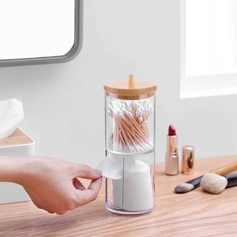 

Dozzlor Storage Organizer Cotton Bud with Bamboo Lid - DO01