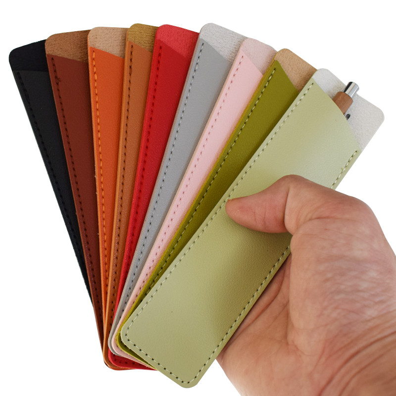 

PU Leather Pen Protection Cover Holder Soft Pencil Case Writing Materials Pencilcase Stationery Office School Supplies Gift