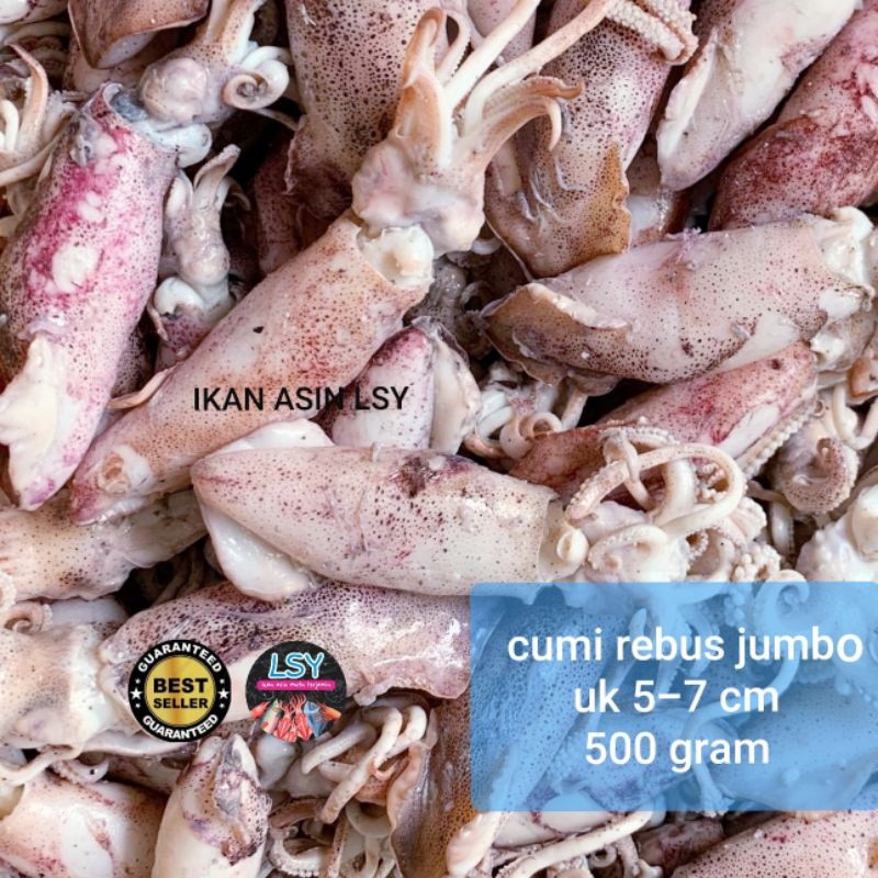 

TERLARIS ikan asin cumi rebus/sotong rebus size jumbo 500gr