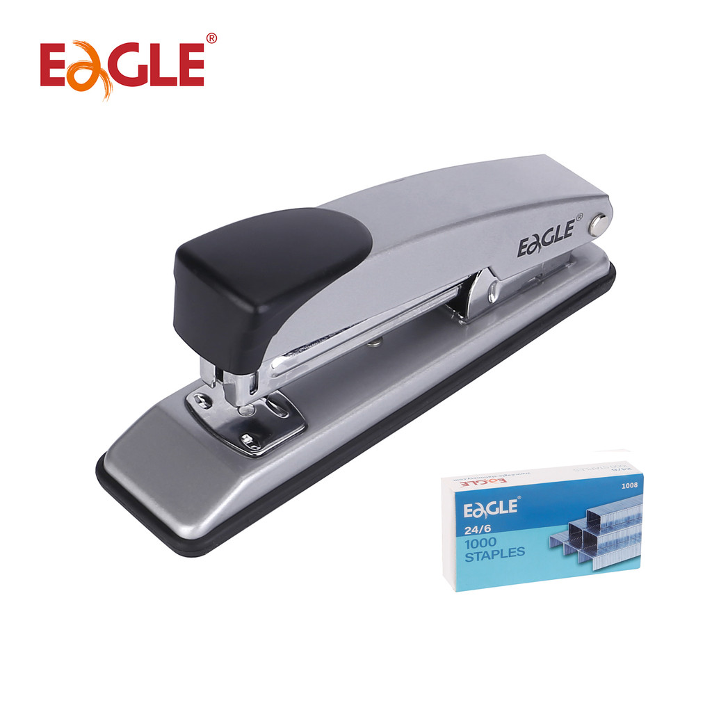 

Eagle Desktop Stapler，With free 1000 staples，Up to 20 sheets，Built-in staple remover，School and office binding supplies