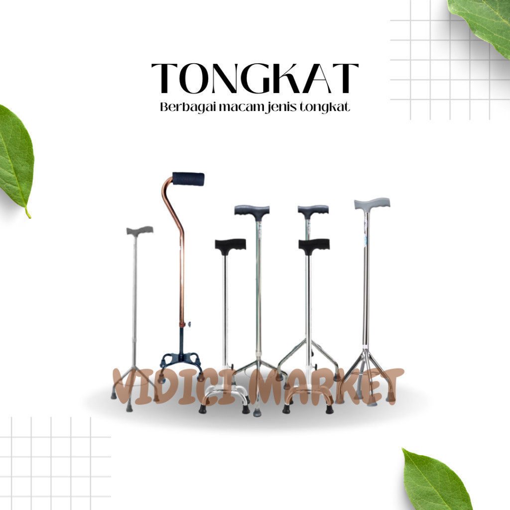 TONGKAT BERBAGAI VARIAN  Tongkat Jalan Stainless /Tongkat Jalan Orang Tua/Tongkat Jalan