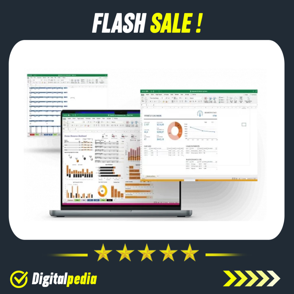 Template Laporan Keuangan Ms Excel Otomatis Pembukuan Perusahaan Kantor Invoice HR Management