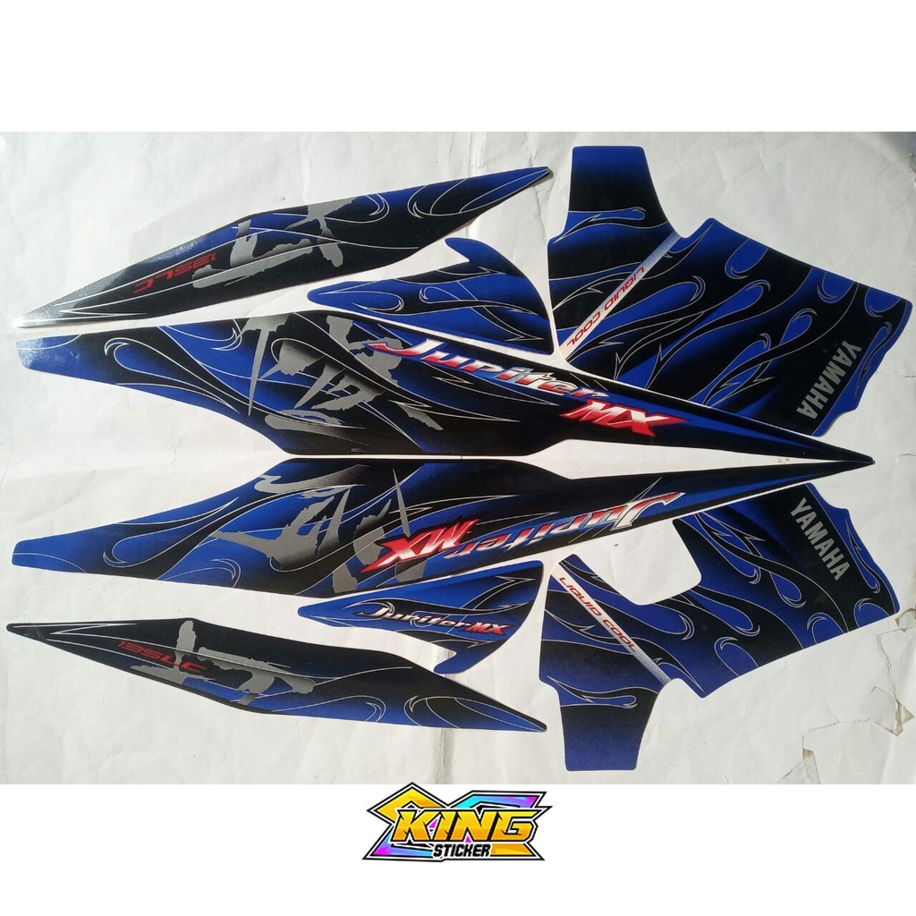 Stiker motor striping yamaha jupiter mx 135 2008 biru