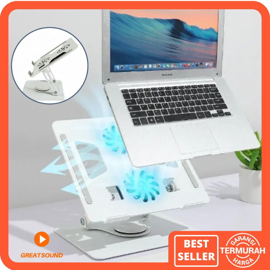Stand Laptop 360 Stand Holder Laptop Aluminium Fan Laptop Kipas Laptop