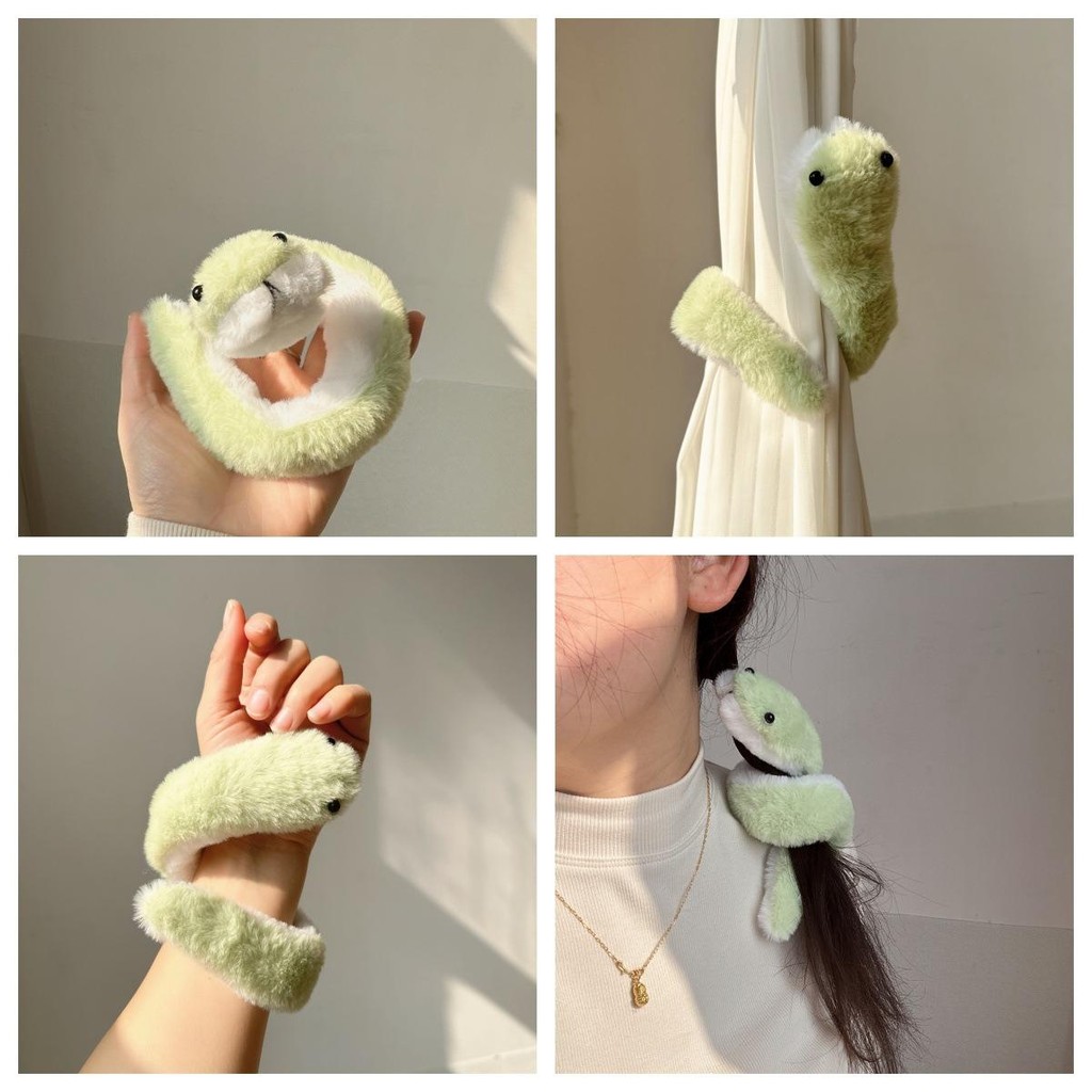 [LOGU] Aksesoris Mainan Ular Lilit Plushy Lucu, Boneka Fleksibel Multifungsi, Bisa Dijepit & Dililit