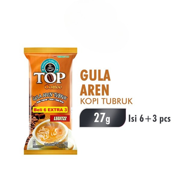 

Top Coffee Kopi Susu Gula Aren Tubruk 3 In 1 Pack Isi 6 + 3 Pcs