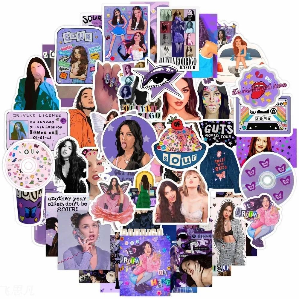 

50Pcs Olivia Isabel Rodrigo Originality Sticker Singer Star Laptop/skateboard Theme Party Waterproof Decoration Stickers
