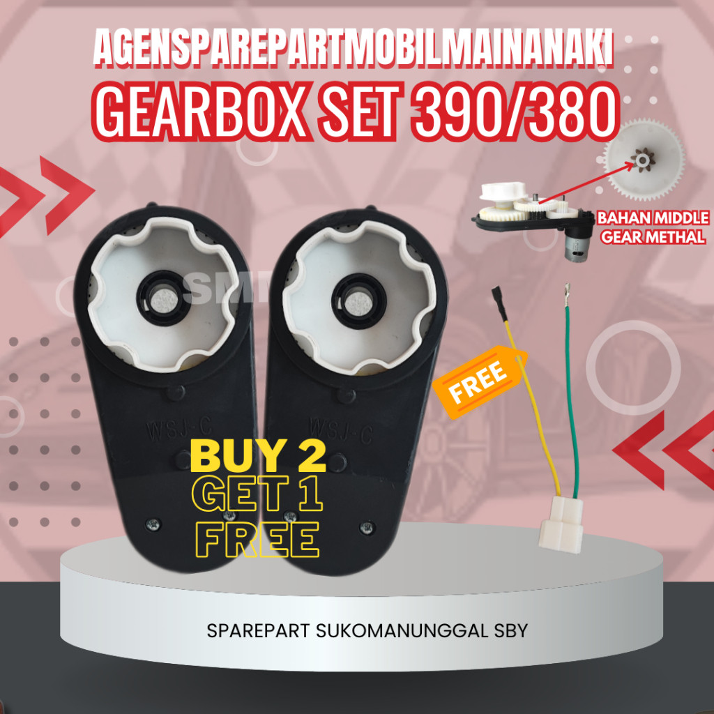 ReadyGearbox mobil aki 390/380 Dinamo 12volt / 6Volt / Mobil aki /Mobil Mainan Model Kembang 6