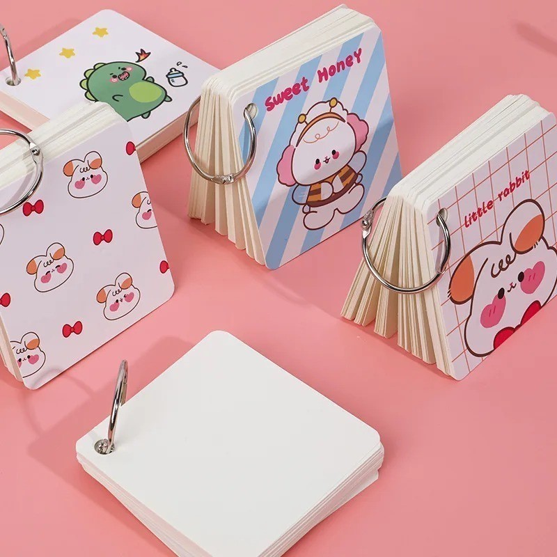 

MAOMAO Notebook Ring Mini Isi 80 Lembar Buku Note Gantung Karakter Lucu Sticky Note Lucu Notepad Dengan Gantungan DIY Book 80Lembar Buku Catatan Memo Karakter