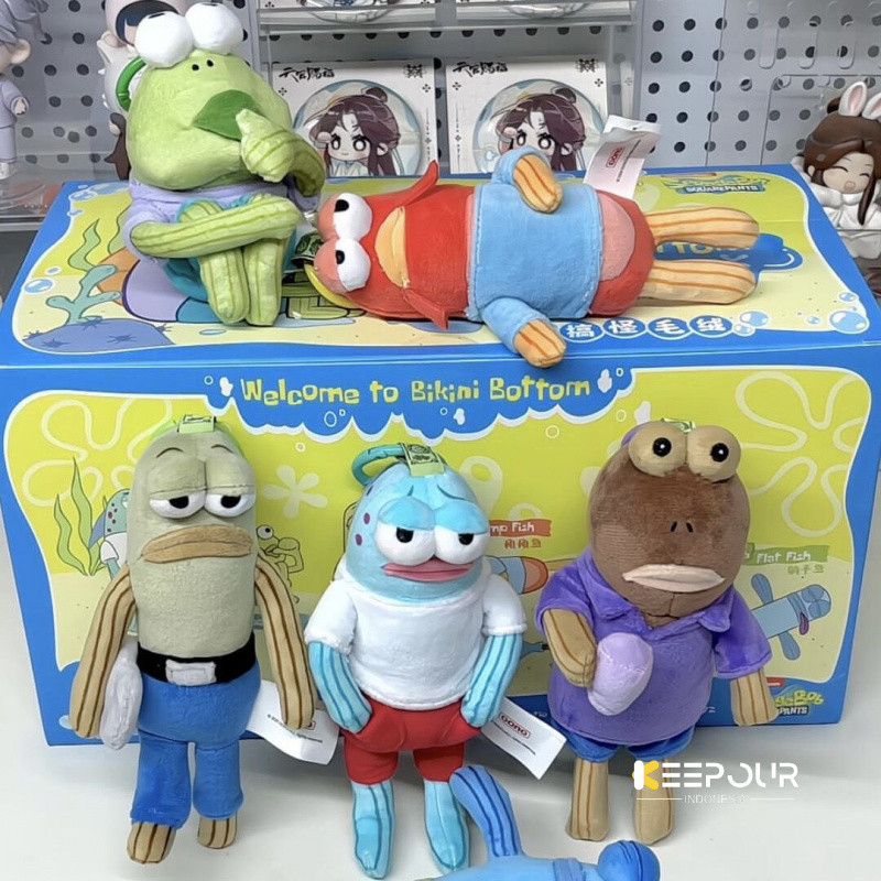 SpongeBob SquarePants Bikini Bottom Buddies Boneka Lucu Gantungan Kunci & Tas - Mainan Karakter Anim