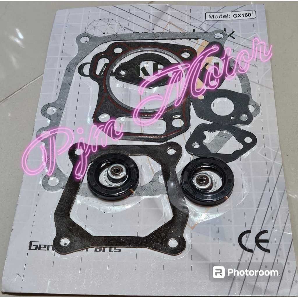 

Packing set paking komplit gasket kit mesin pengerak dan genset gx160 Gx200 Gx220 Genset 2kw 3kw 2000watt 3000watt medan amplas
