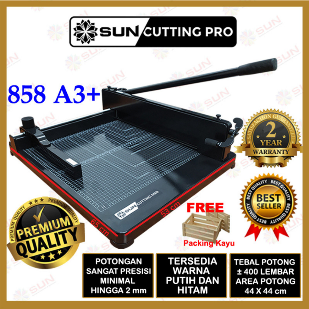 Mesin Pemotong Kertas 1 Rim 858 A3 Kualitas Super Premium Garansi 2 Tahun (Alat Potong Kertas HVS, S