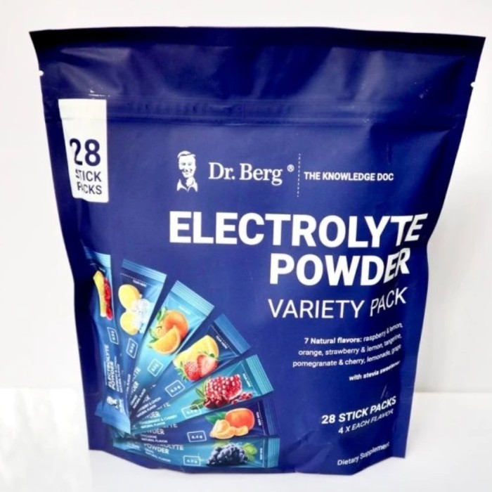 

Dr Berg Electrolyte Powder Variety Pack isi 28 Sashets , 7 Flavours ( 4x Each Flavor )