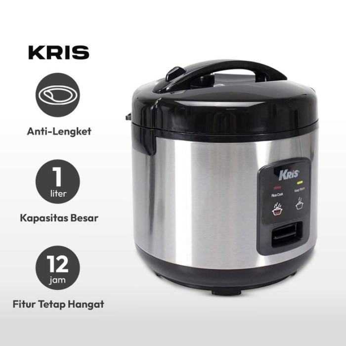 Rice Cooker KRIS 1 Liter Deluxe Rice Cooker Anti Lengket 400 Watt