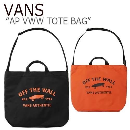 TAS SELEMPANG VANS TOTEBAG AP VWWW BLACK ORANGE ORIGINAL - Hitam