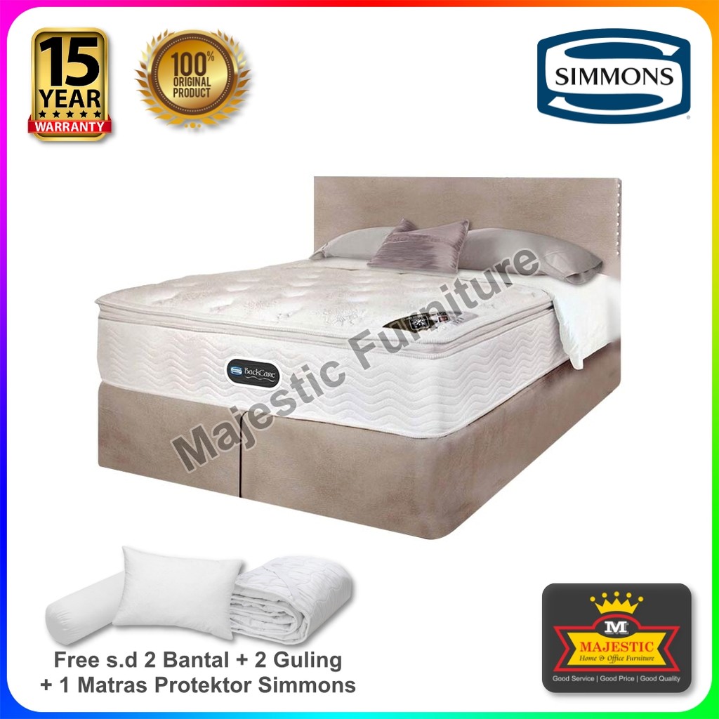 Kasur/Matras Spring Bed Simmons Backcare - Luxury (Bonus Bantal + Guling + Matras Protektor) - /160/