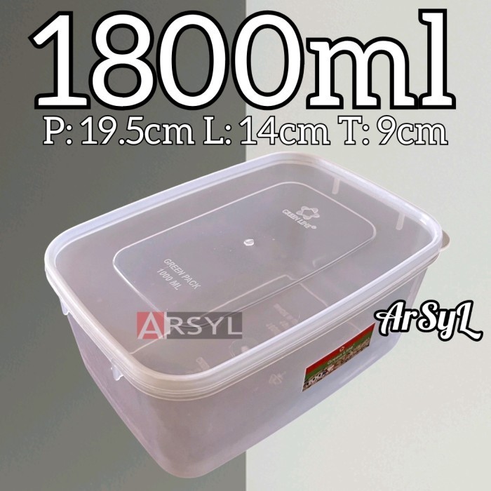 GreenLine Sealware Kotak Penyimpanan Plastik Tebal Serbaguna 1800ml