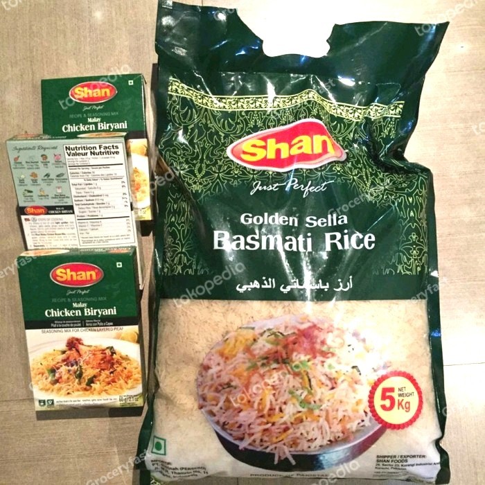 

qrue_mart- [Best Quality] Beras Basmati Shan+1 paket bumbu Shan Briyani