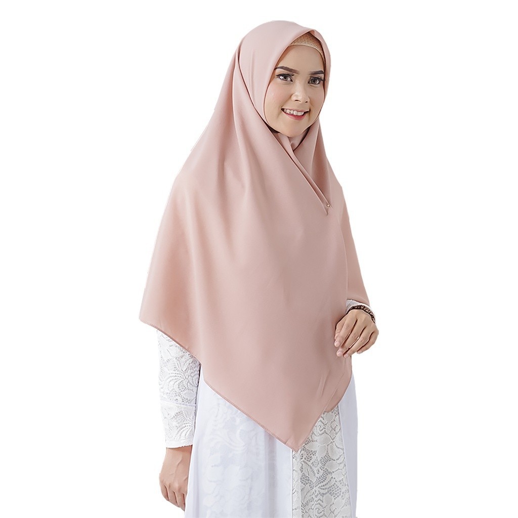 Kerudung Segi 4 Syari Wolfis Jumbo Warna Nude - 130x130 cm