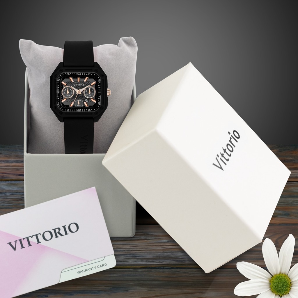Jam Tangan  Jam Tangan Wanita Vittorio 7129 Rubber Tanggal