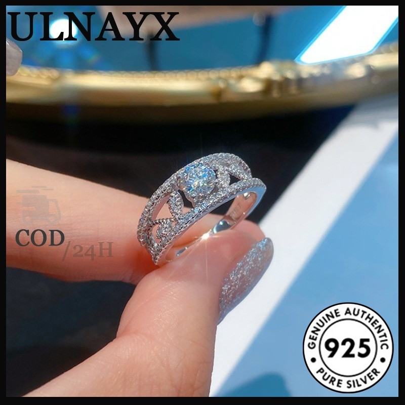 Cincin Platinum Daun Gaya Hutan Penuh Berlian PT950 Wanita