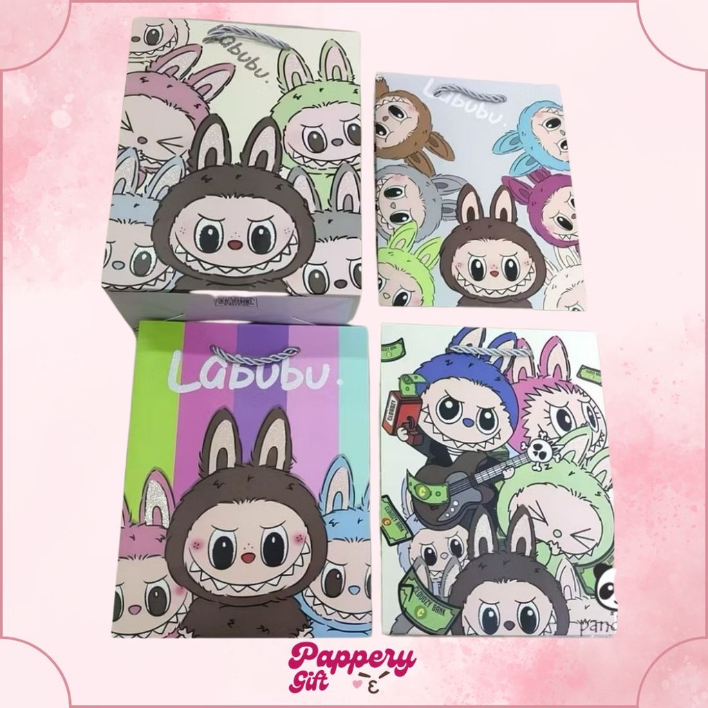 

Paper Bag Gift Cute / Paperbag Hadiah Motif Labubu Premium 18 x 23 x 10cm - SE0544