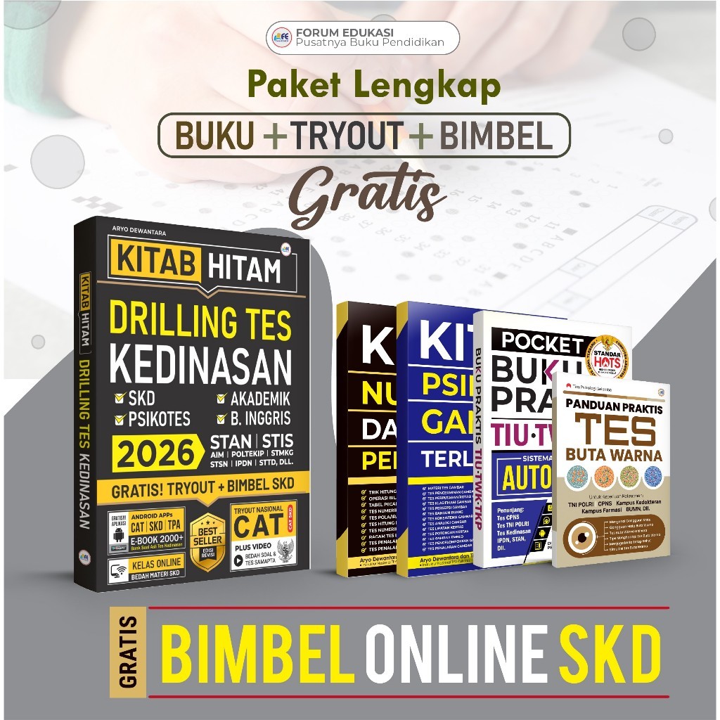 BUKU SKD 2026 KITAB HITAM DRILLING TES KEDINASAN STAN, STIS, AIM, POLTEKIP, STMKG, STSN, IPDN, STTD 