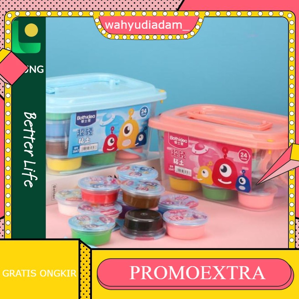 Kotak Hadiah Mainan Clay Isi 12 Pcs Clay Warna Warni Mainan Edukasi Anak Hadiah Anak