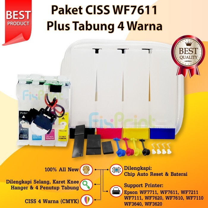 CISS Infus Epson T188 WF7611 WF-7611 WF-7110 WF-7711 Plus Tabung Modif