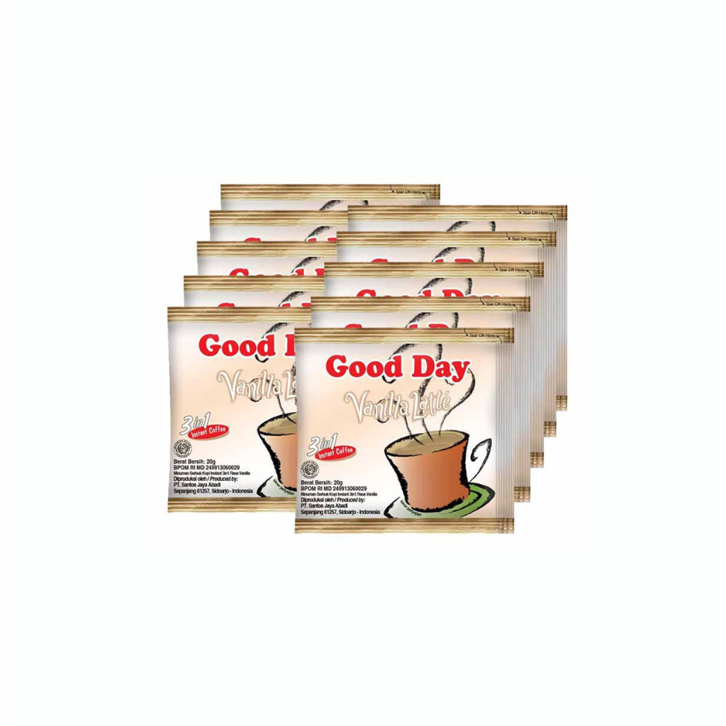

Kopi Good Day VANILLA LATTE 1 Renceng 10 pcs