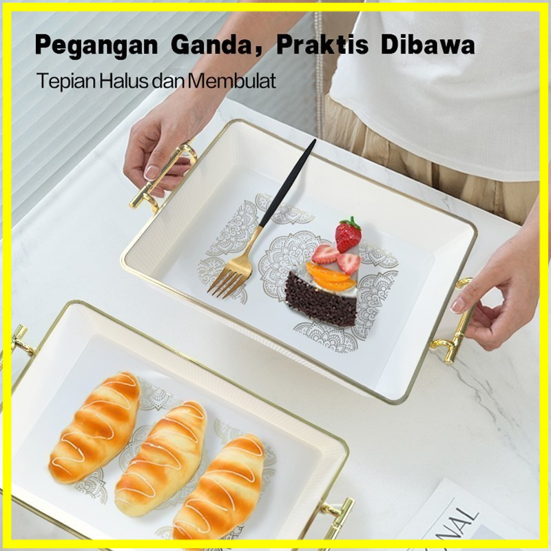 Nampan Tray Food Tray Transparan Aesthetic Dengan Tutup Wadah Makanan Food Tray Nampan Saji | Tempat