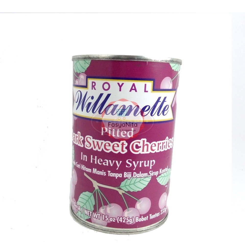 

Ceri Hitam dalam sirup | ROYAL WILLAMETTE Dark Sweet Cherries in heavy syrup 425gr 850gr Cherry Frutaneira SW S&W Black forest cake