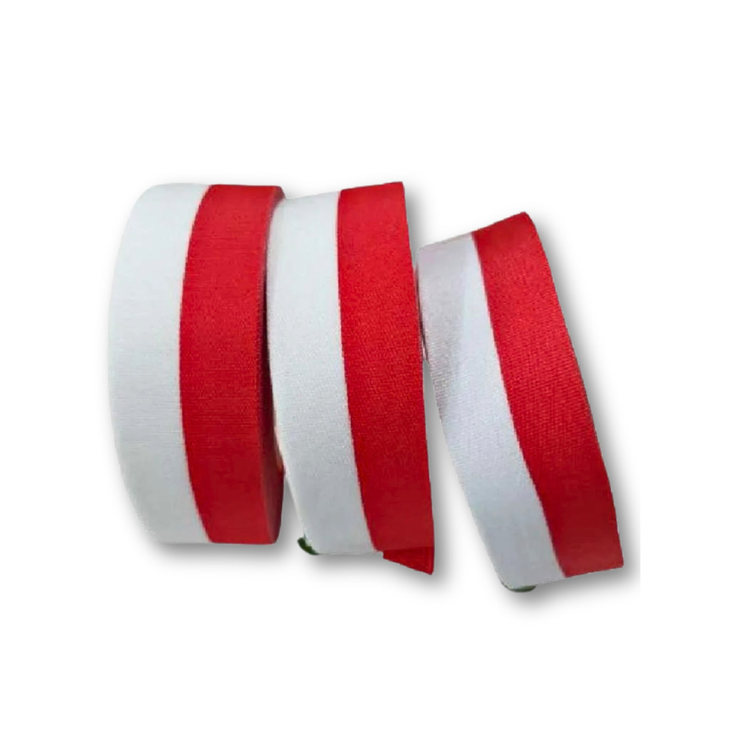 

Pita Kain Merah Putih 1 Roll Utuh 1inch / Pita Kain Pita Hias Agustusan Per Roll