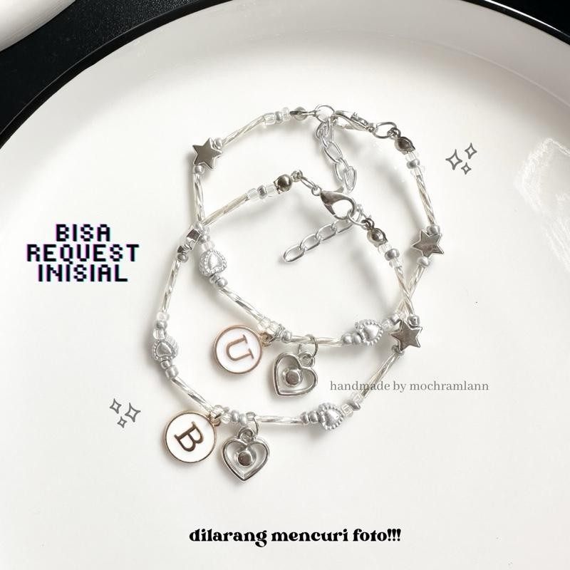 

Sparkling Initial Bracelet | Bisa Pilih Huruf | Gelang Inisial | Gelang Beads Korea Aesthetic