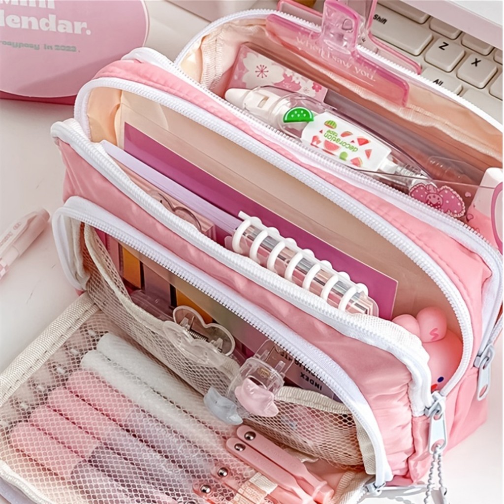 

6.6 [DOTDING] Tempat alat tulis kotak pensil aesthetic Tas PenaTempat Pencil Tas Pensil kapasitas besar H390